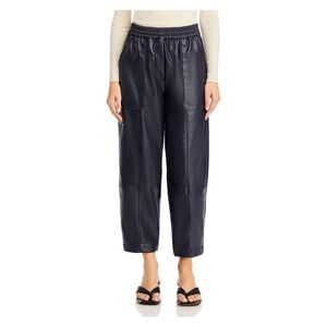 3.1 PHILLIP LIM Womens Navy Pocketed Pull On Faux Fly Drawstring Cropped Pants L